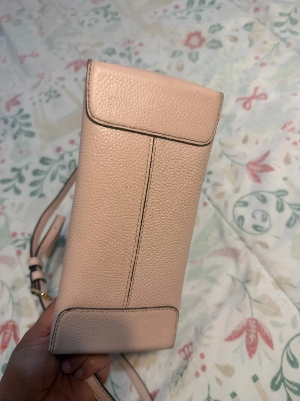 MICHAEL KORS Pebbled Leather Mini Tote in Blush